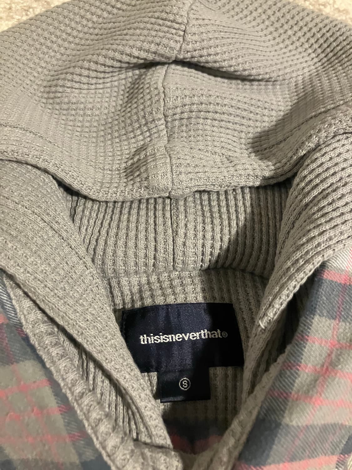 디스이즈네버댓 플레이드 체크후드 셔츠 그레이 S 상품이미지3