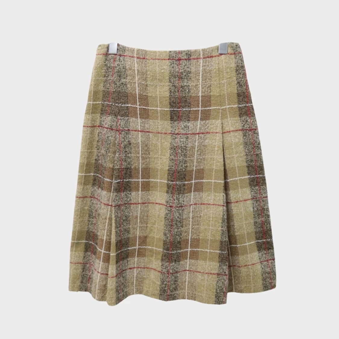 막스마라 울 혼방 체크 미디 플리츠 스커트 64003 상품이미지2