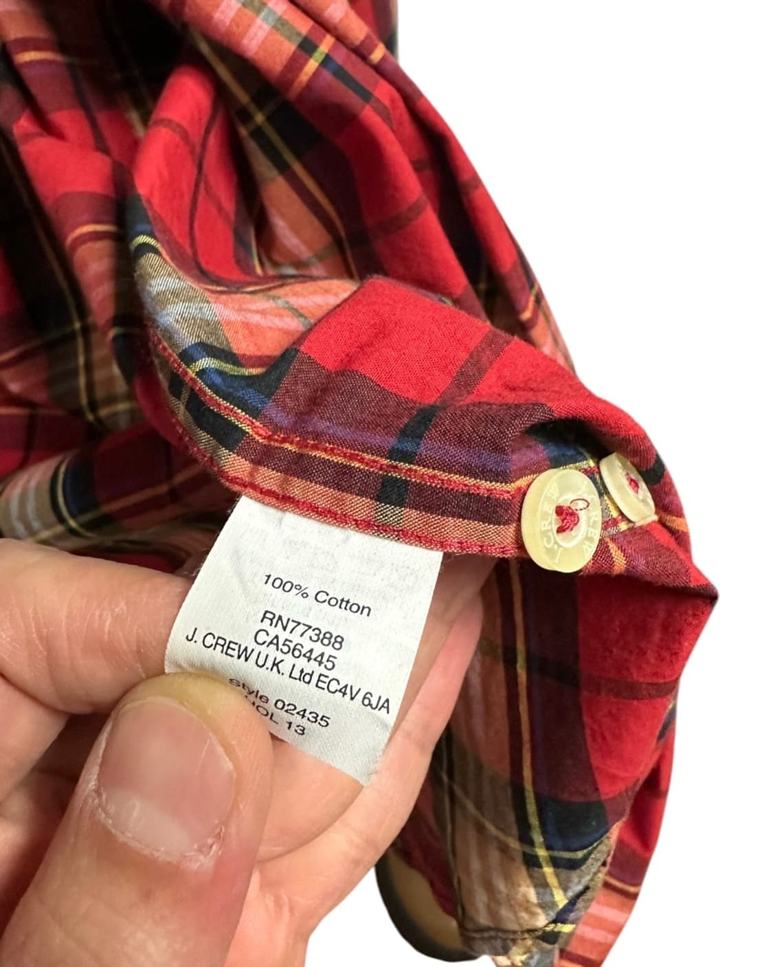 J.crew(제이크루) 테일러드 체크 코튼 긴팔셔츠 L 상품이미지7