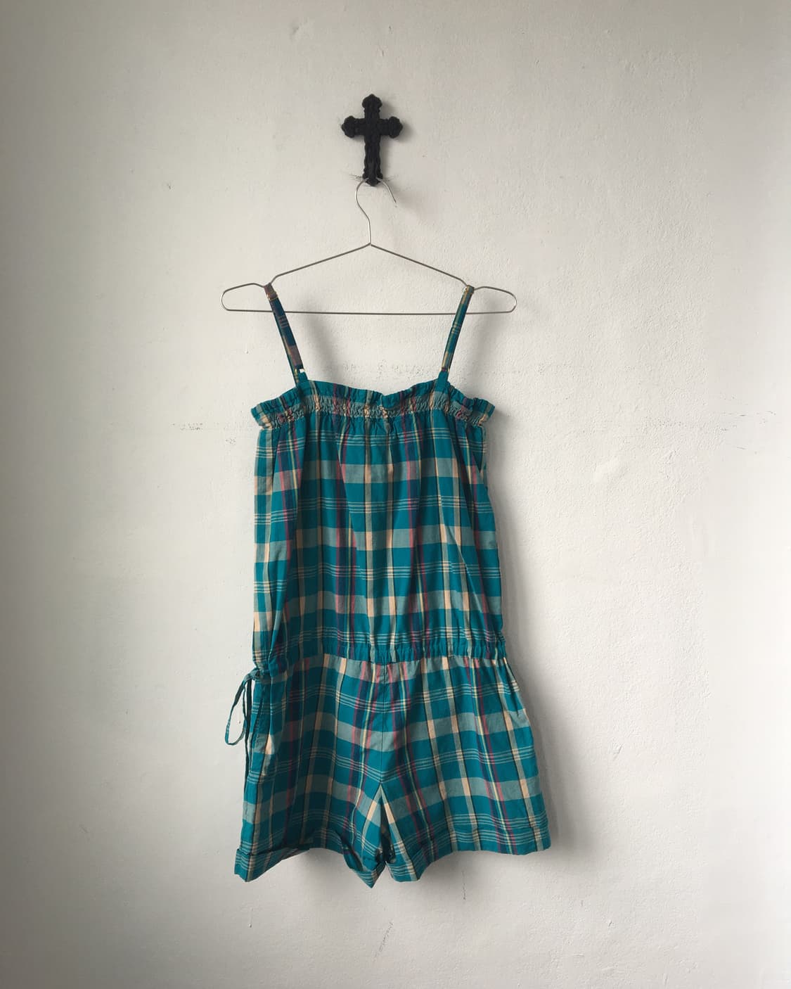 Check pattern short jumpsuit 상품이미지3