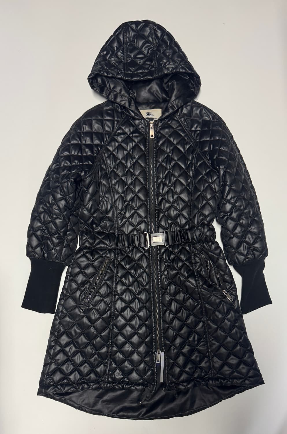 여성 버버리 런던 커스텀 다이아몬드 퀄팅 롱 후드 자켓 S 상품이미지1