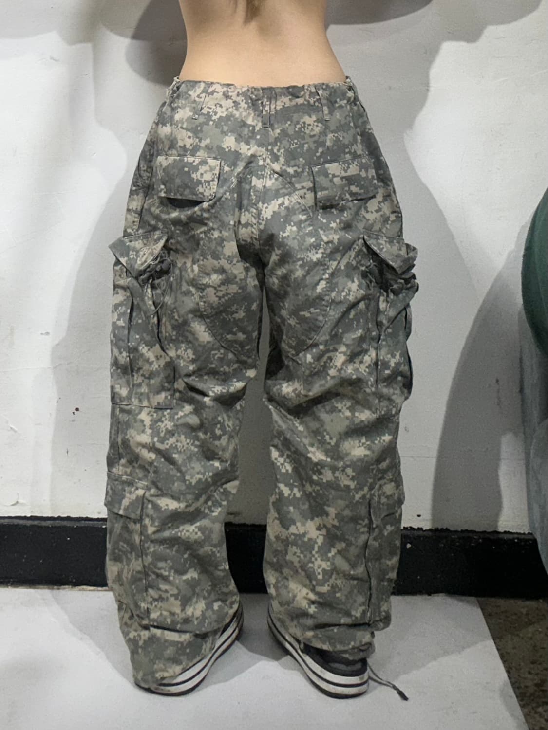 빈티지 카키 미군 밀리터리 와이드 카고 팬츠  상품이미지3