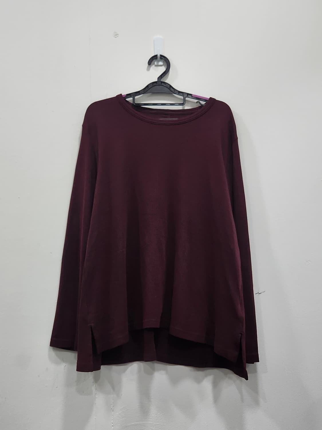 [77] 지오송지오 버건디 플레어 긴팔 티셔츠 여성 95 (77) 상품이미지1