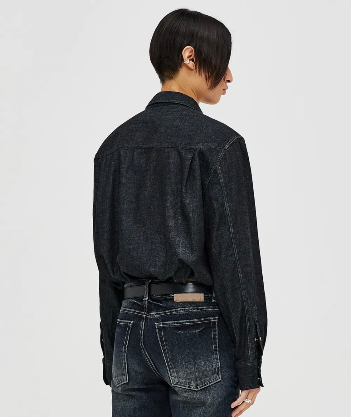 엘무드 테리 데님 셔츠 인디고 블루 (정가 9만원) 상품이미지4