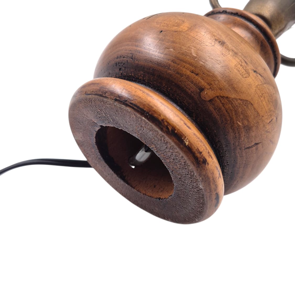 70s 엔틱 밀크글라스 플리츠 우드 스탠드 상품이미지9