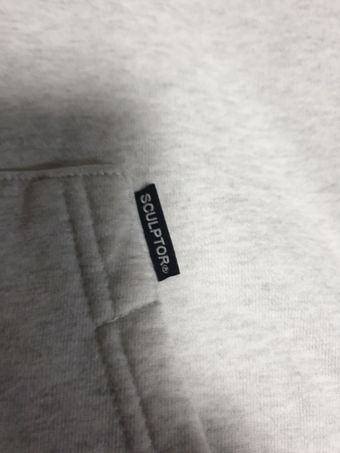 스컬프터 심볼 벨벳로고 세미크롭 오버 후드티 멜란지 (S) 상품이미지5