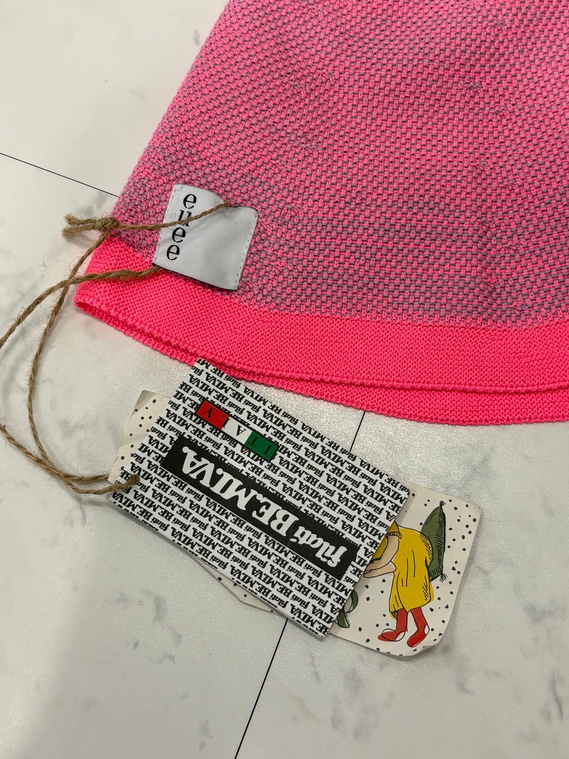 euee pink recycle pet seamless knit hat 상품이미지3