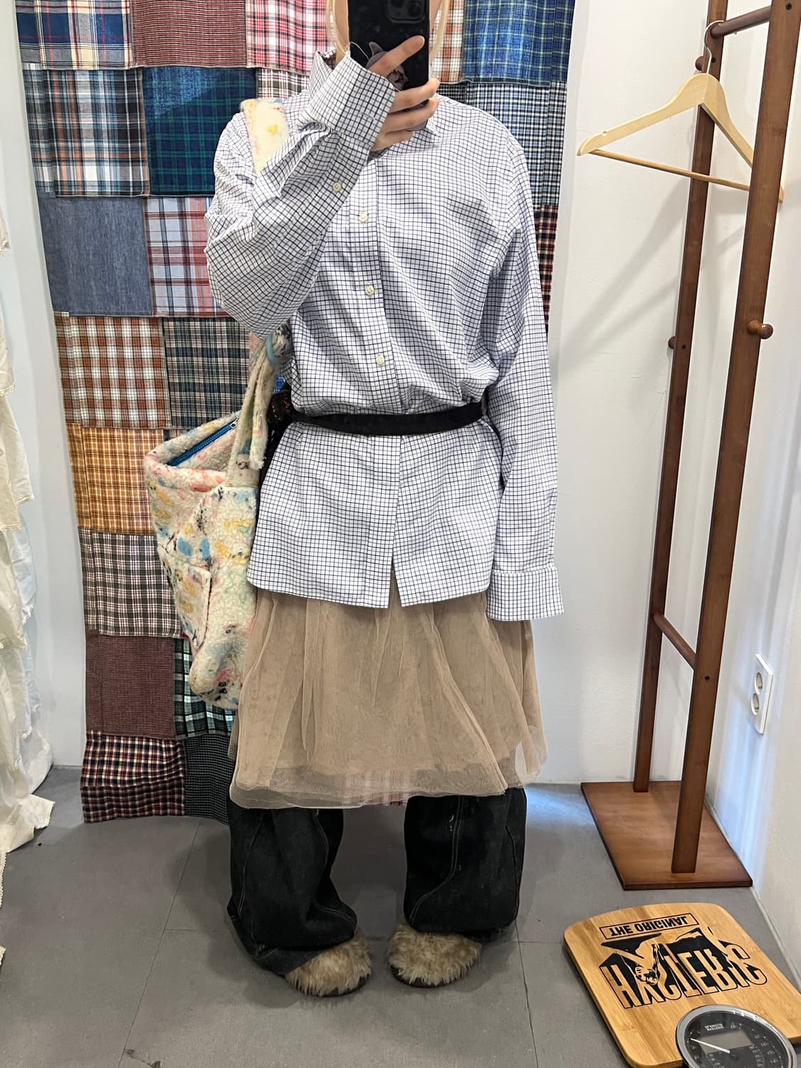 폴로 블루 체크 셔츠 상품이미지3