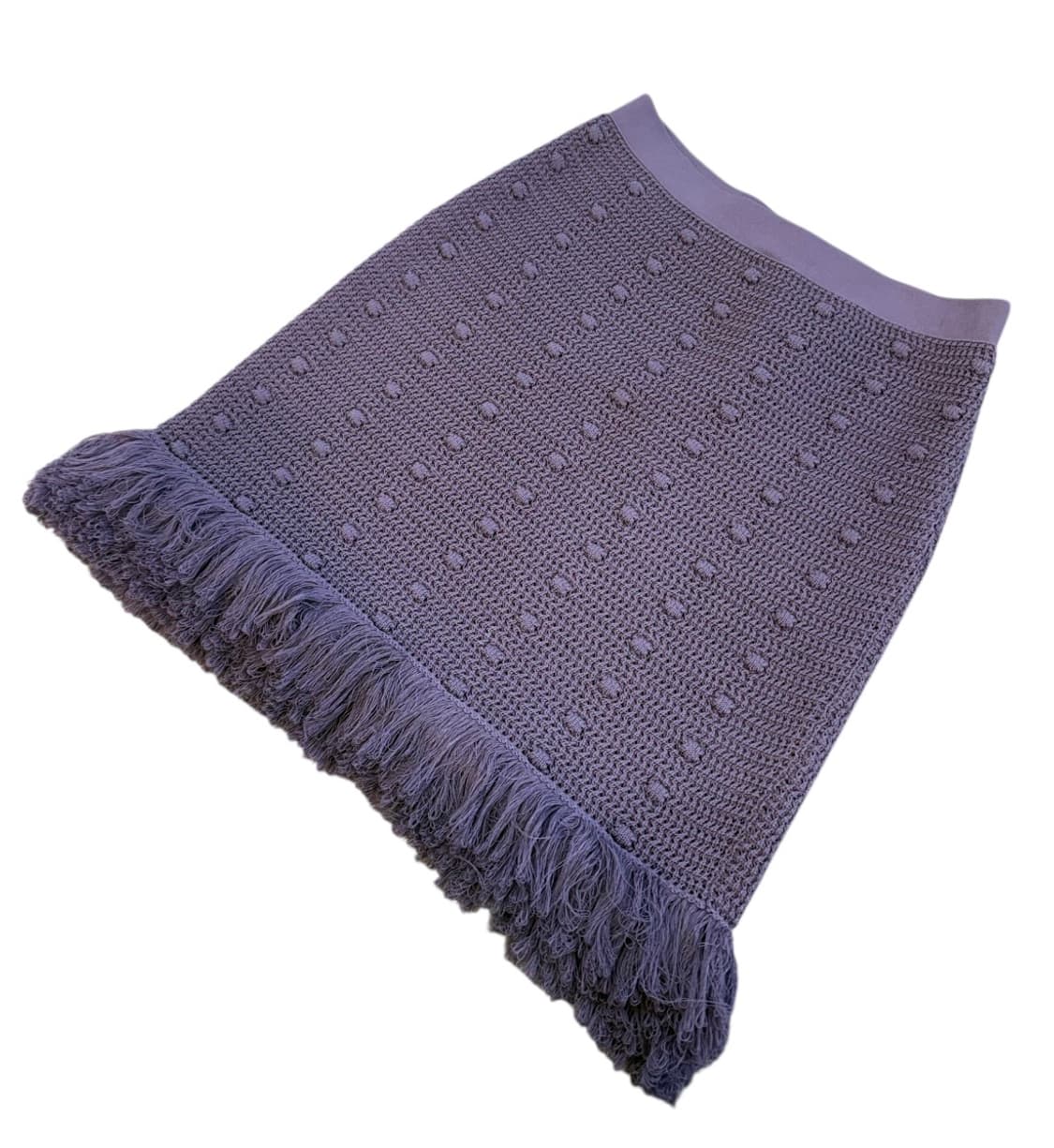 보테가 베네타 퍼플 코튼 크로셰 프린지 헴 니트 스커트 상품이미지3