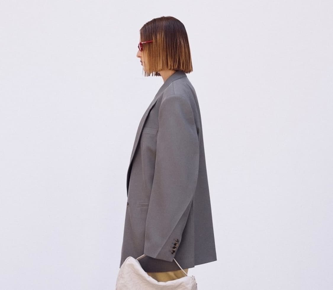 [S] 렉토 그루브 오버사이즈 테일러드 블레이저 자켓 그레이 상품이미지2