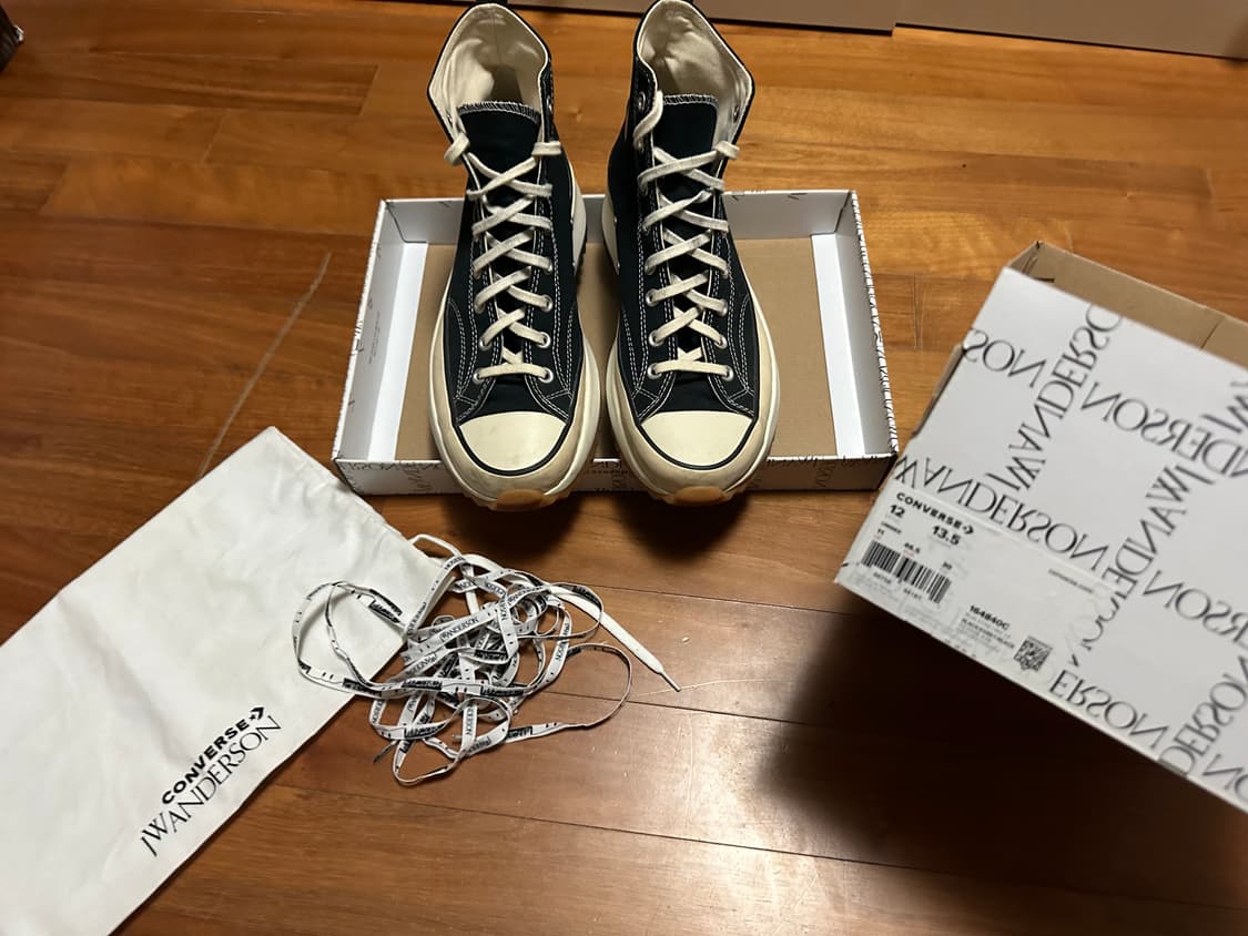 [300]JW앤더슨 x 컨버스 런스타 하이크 하이 블랙 상품이미지1