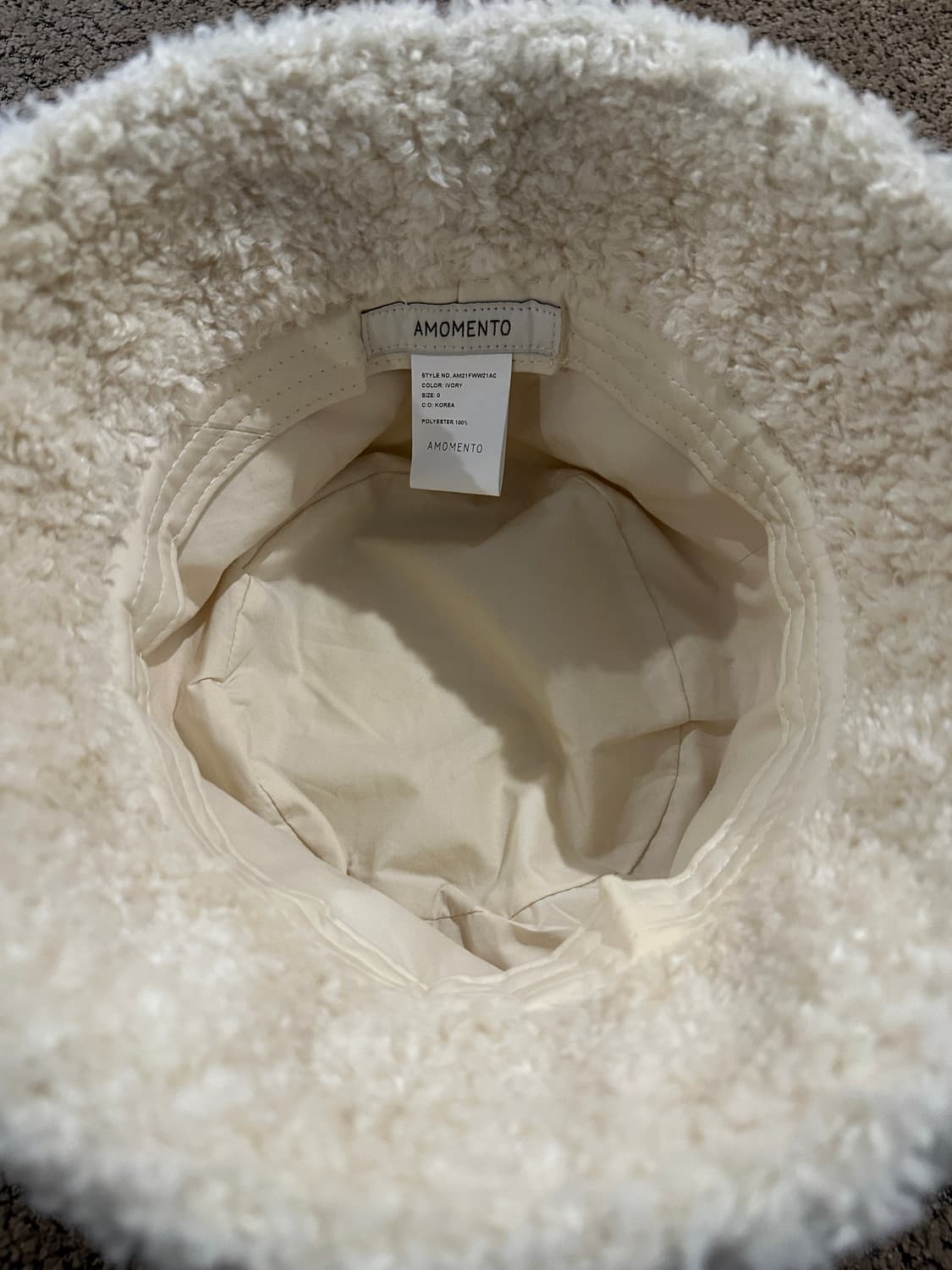 아모멘토 컬리 버킷햇 아이보리 상품이미지7