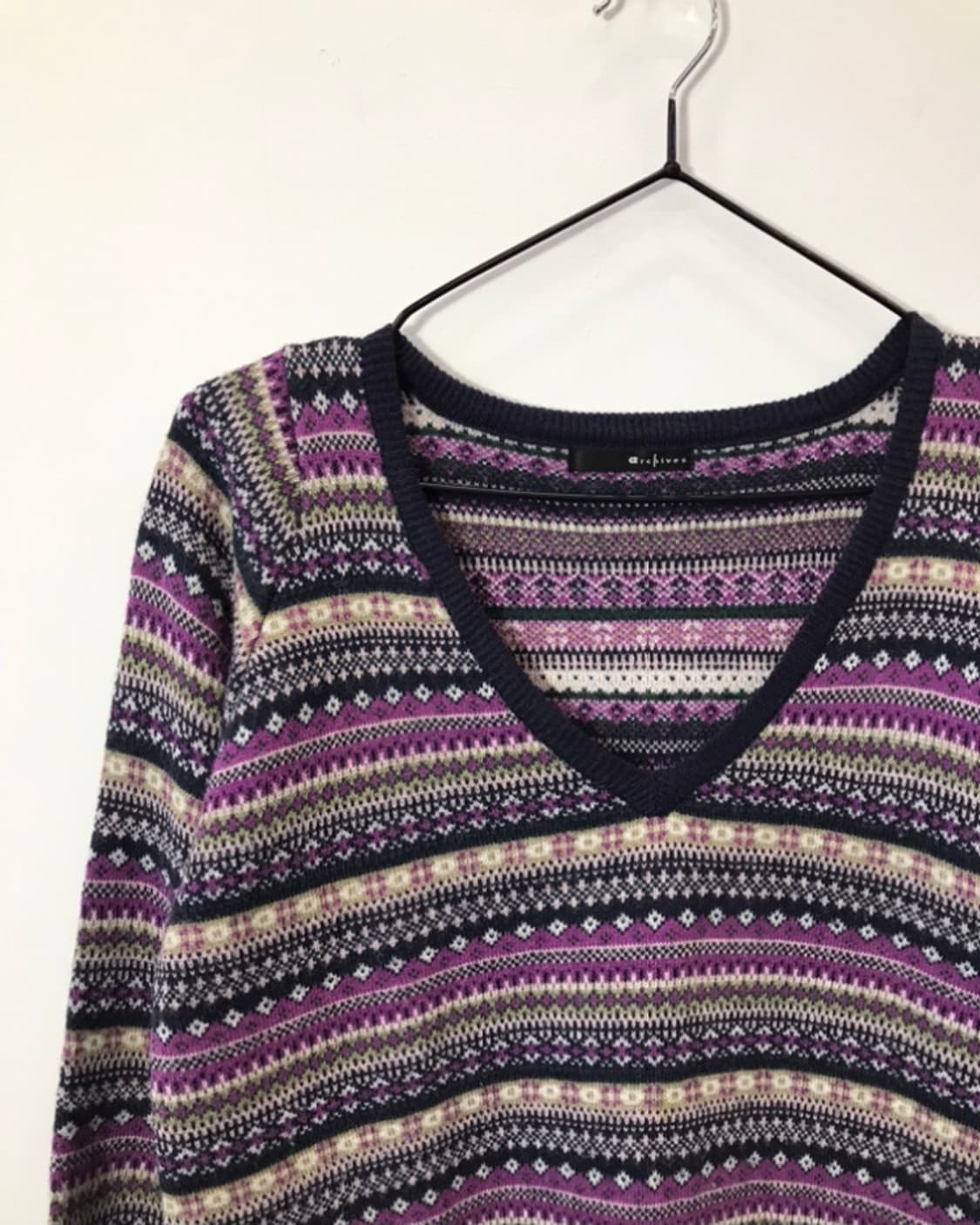 Archives Japan Purple Ethnic Nordic Knit 상품이미지4