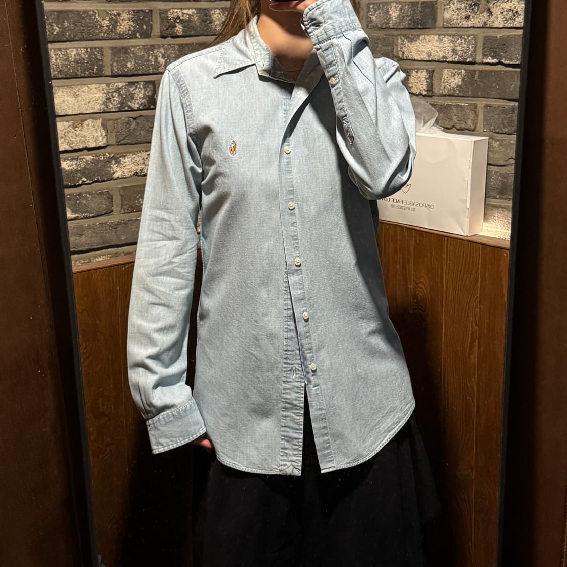 XS) 폴로 랄프로렌 샴브레이 데님 셔츠 커스텀핏 상품이미지8