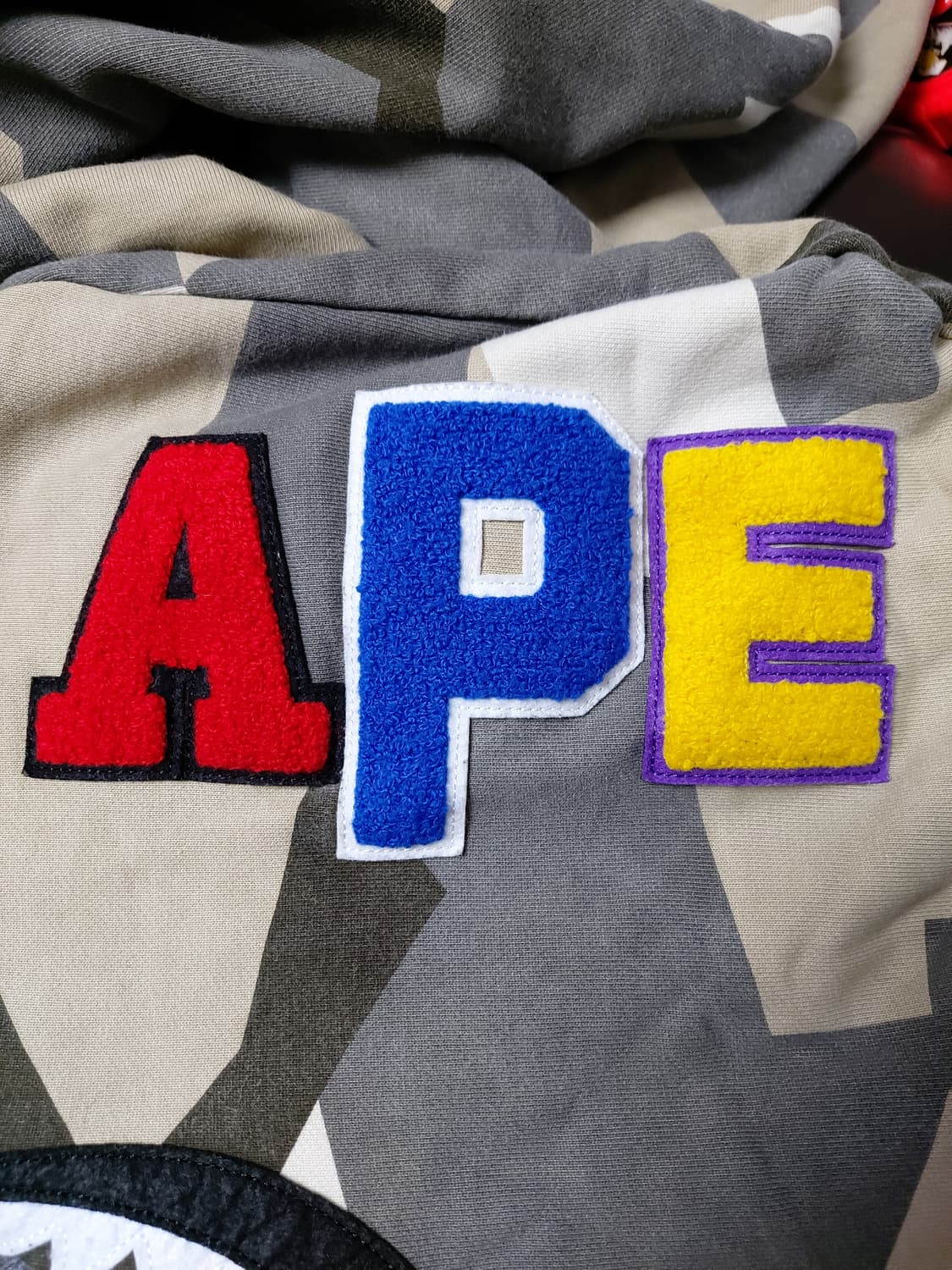 베이프 레이어드 라인 카모 샤크 후드집업(M) 상품이미지4