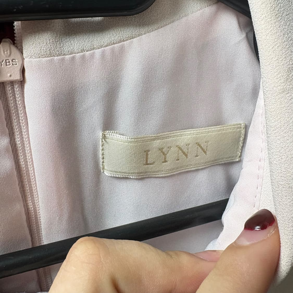 3844 핑크 하객룩 카라 긴팔 트위드원피스 상품이미지5