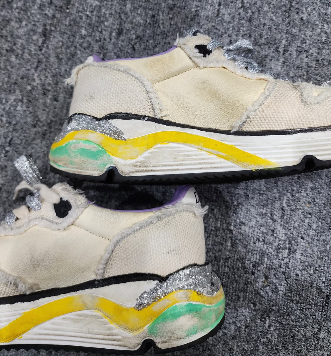 골든구스 러닝 솔 디스트레스드 레더 캔버스 스니커즈 38 상품이미지6