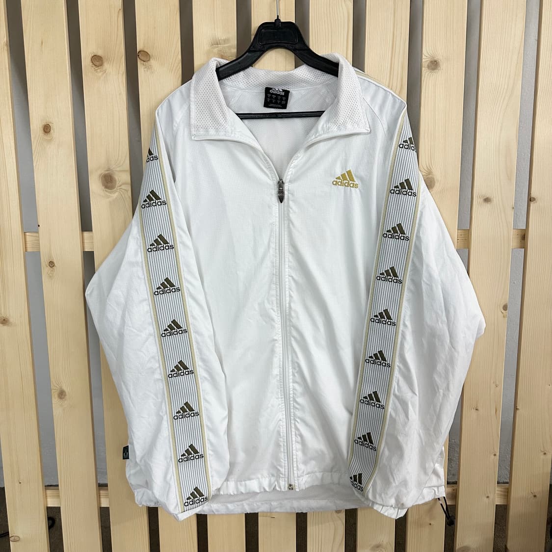 (L) 아디다스 사이드로고 화이트 바람막이 자켓 상품이미지1