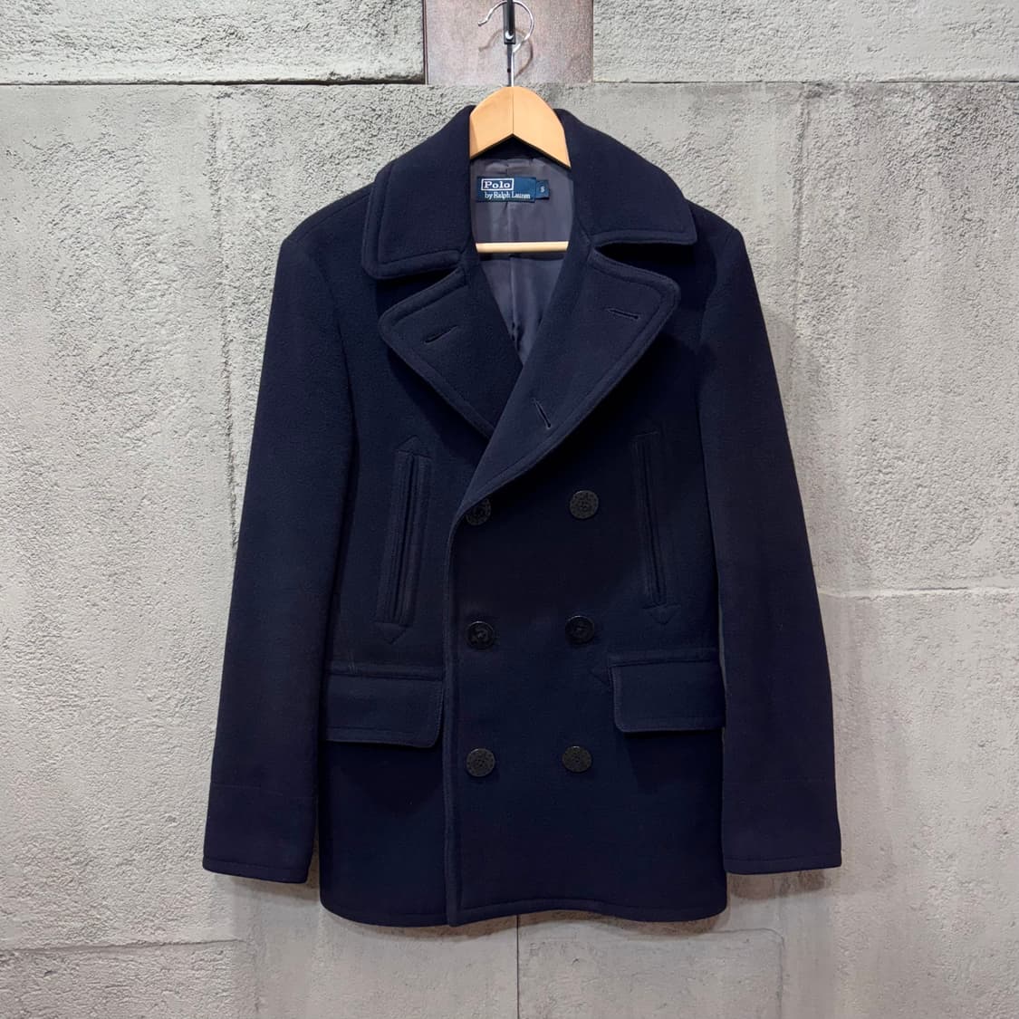 랄프로렌 폴로 네이비 멜튼울 피코트 (S)   상품이미지1