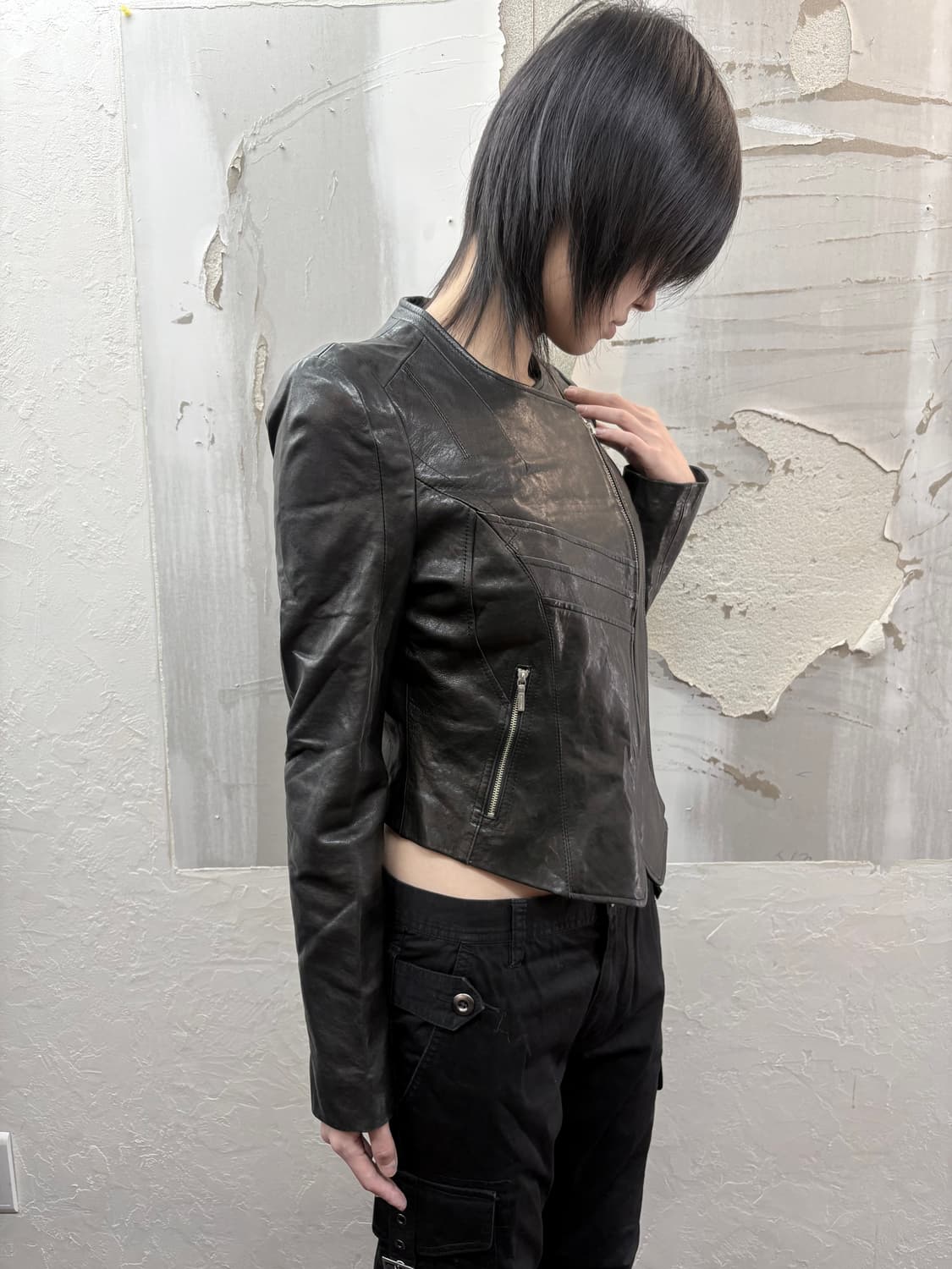 *blue pepe* sheepskin oblique cropped ja 상품이미지4