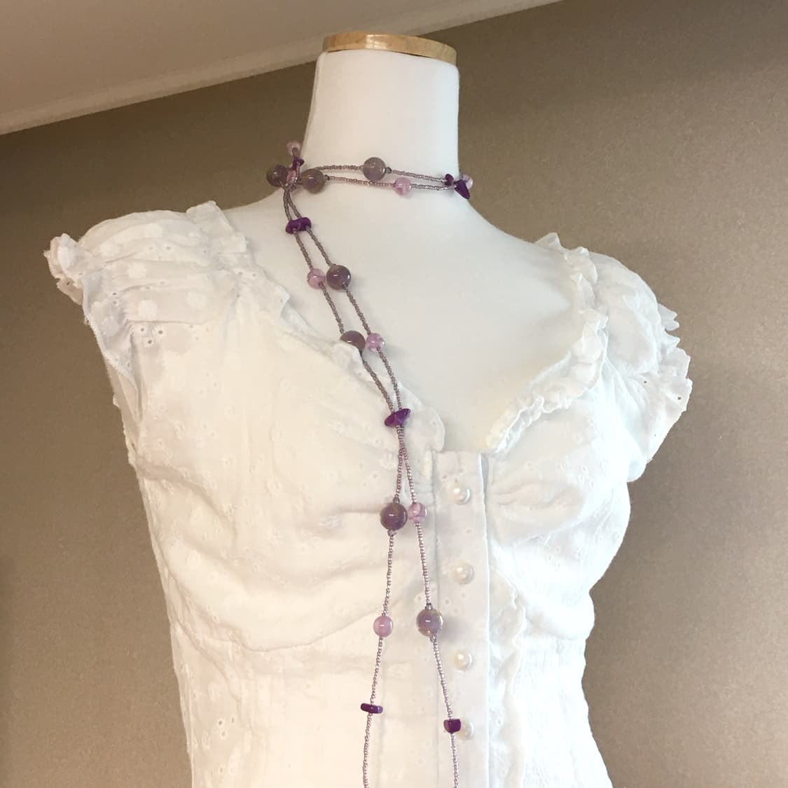 ♥구매자무나♥퍼플 볼 롱목걸이 상품이미지1