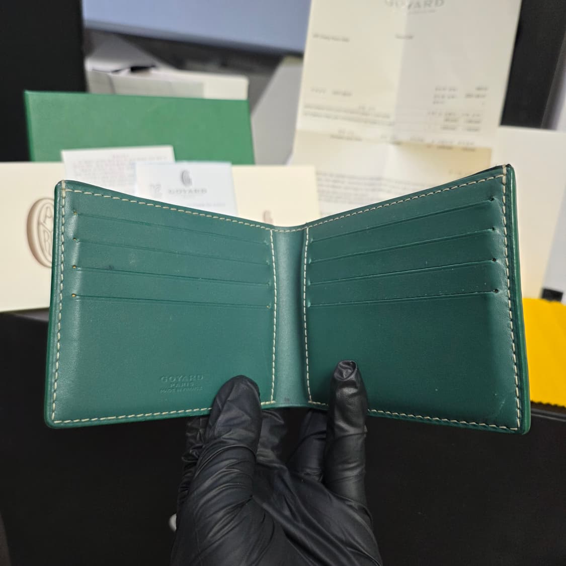 {클로젯}[풀구성+인보이스]고야드 빅투와르 반지갑 스페셜 컬러 그린 상품이미지4