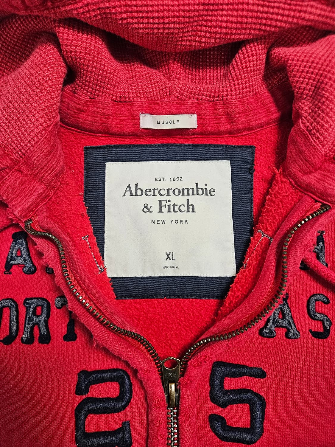 아베크롬비 머슬핏 후드 집업 레드 상품이미지7