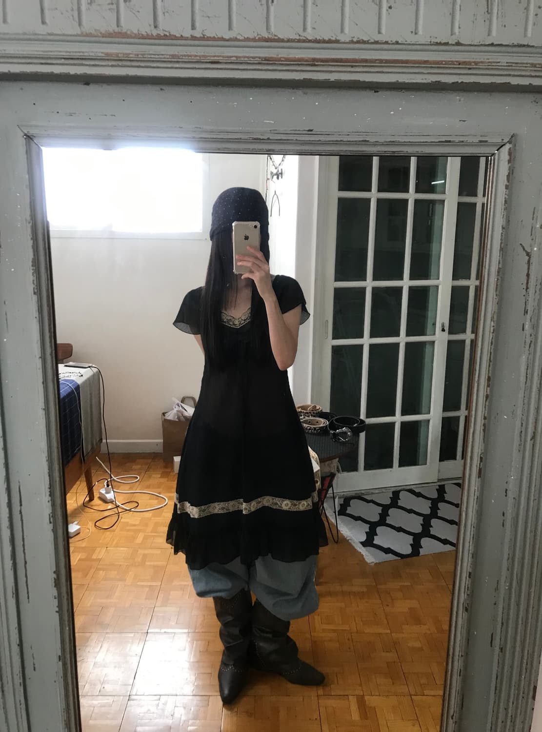 vintage see-through lace one-piece 상품이미지3