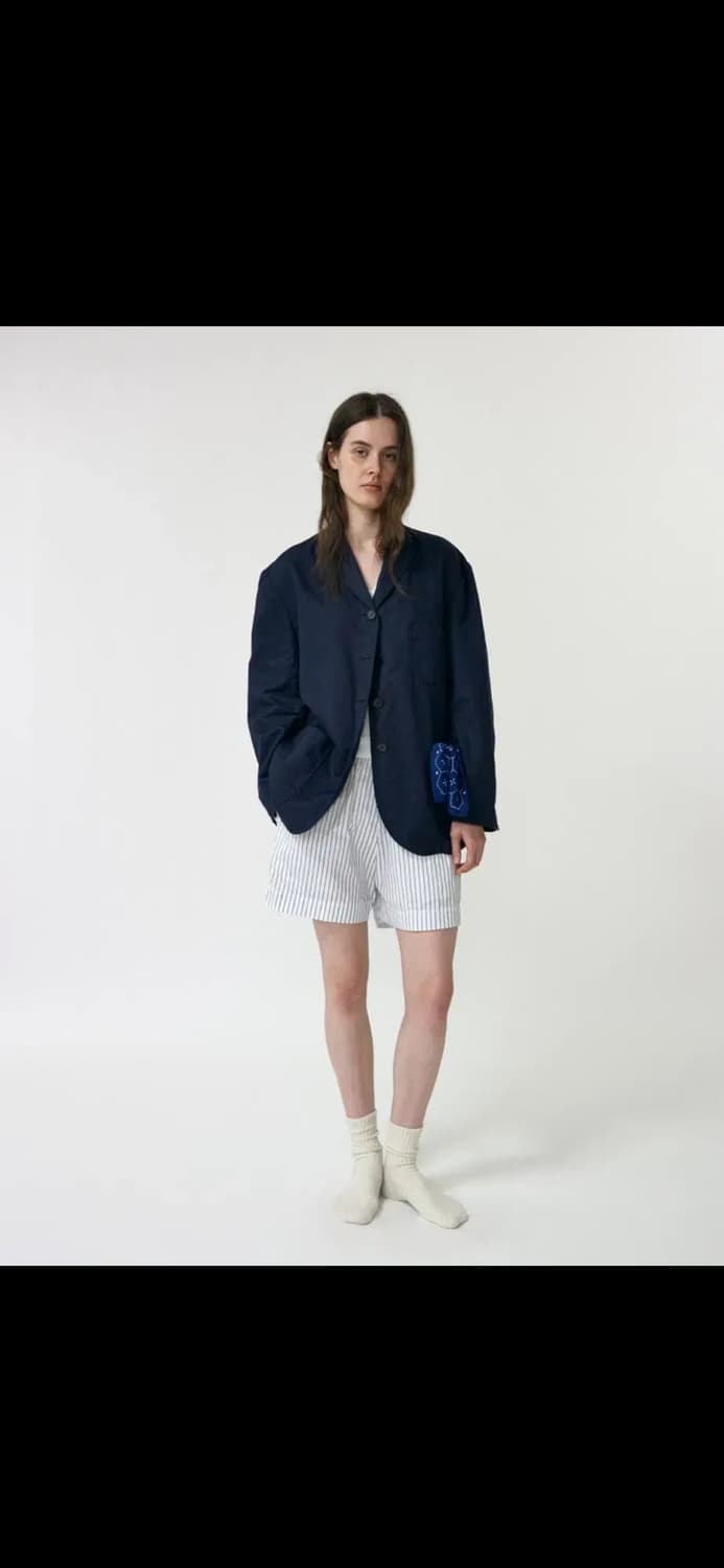 낫띵리튼 Mild oversized linen jacket (Navy) 상품이미지3