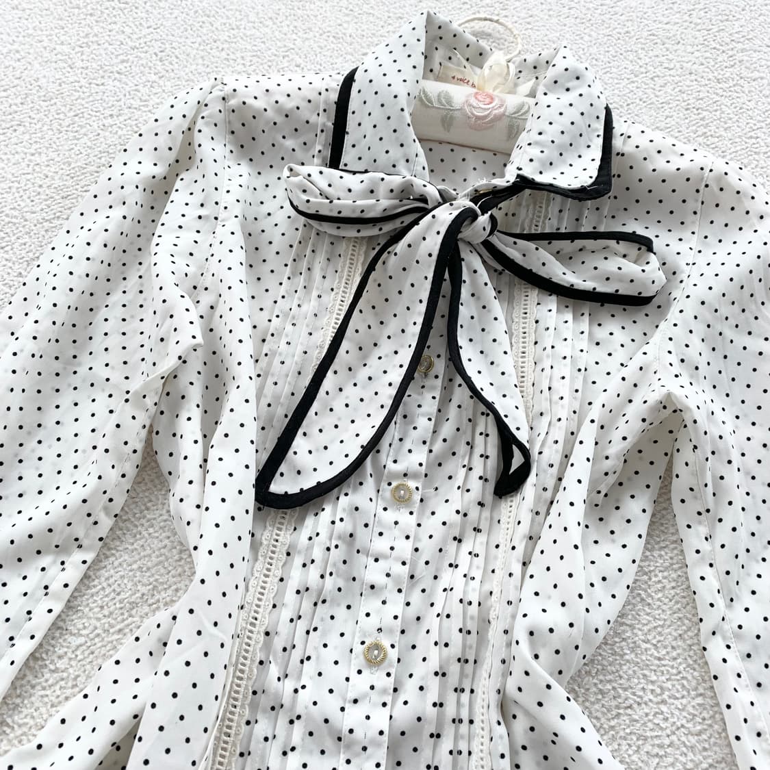 폴카도트 리본 히메 블라우스 상품이미지1