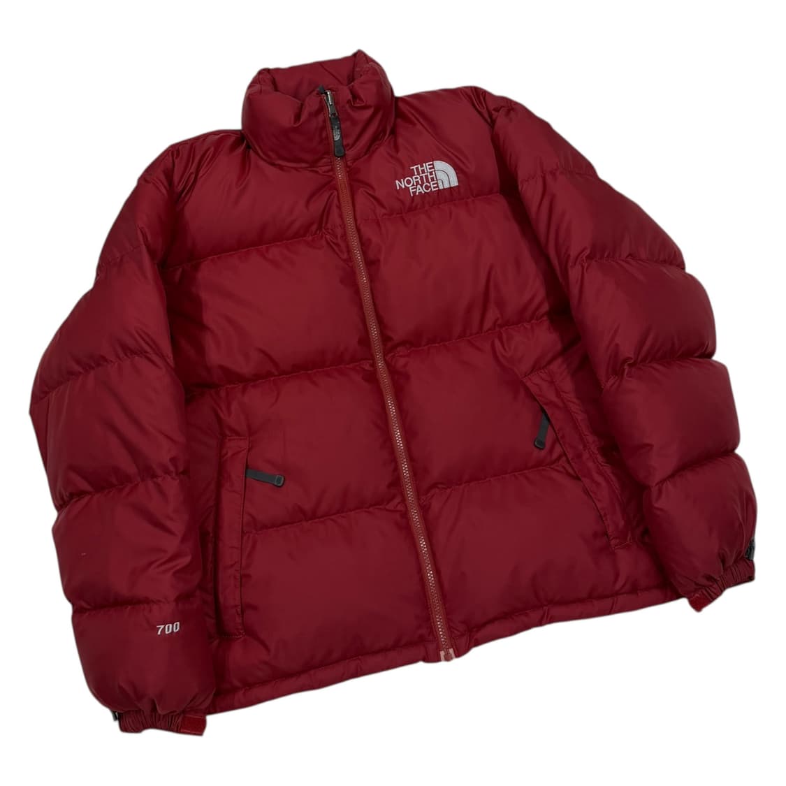 노스페이스 빈티지 구형 무광 눕시700 패딩 버건디 오렌지 L 상품이미지2