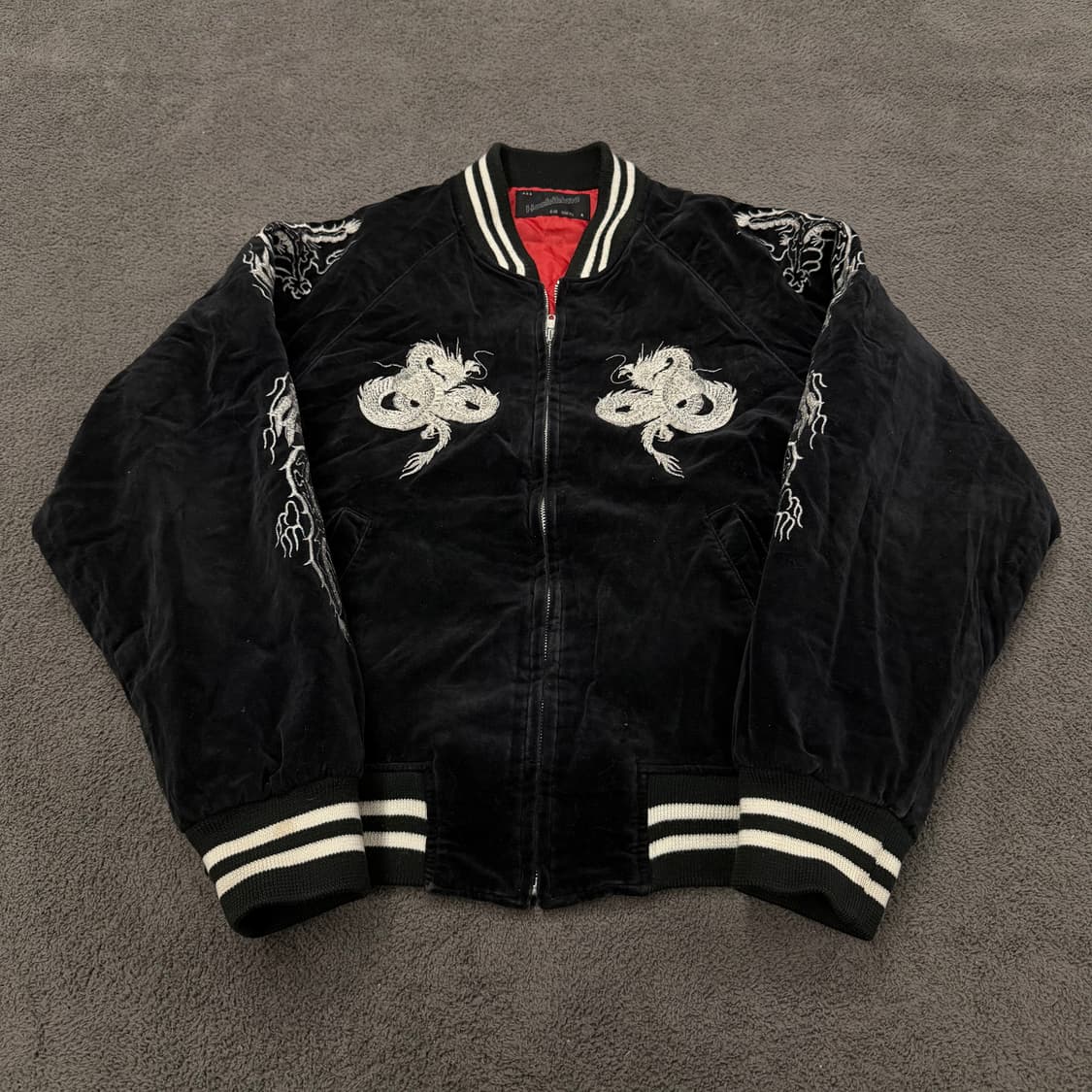 Jpn 일본 빈티지 호시히메 벨벳 용자수 스카잔 자켓 상품이미지2