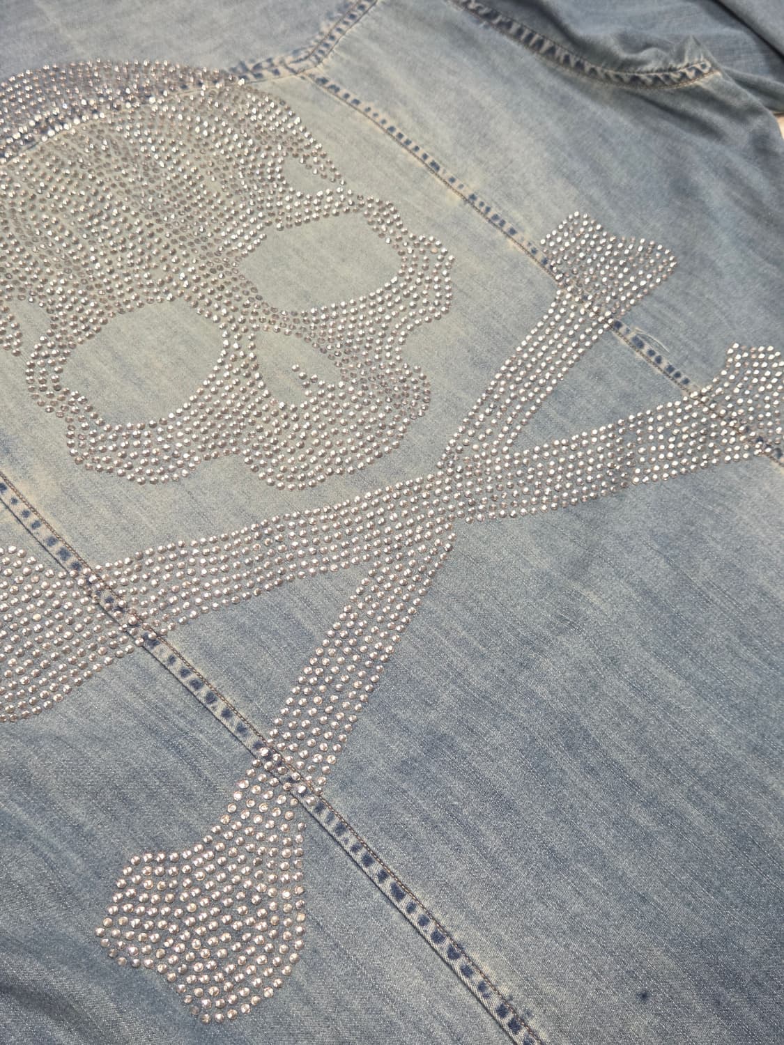 [필립플레인] 스컬 스터드 로고 패치 데님 셔츠 | 00268 상품이미지7