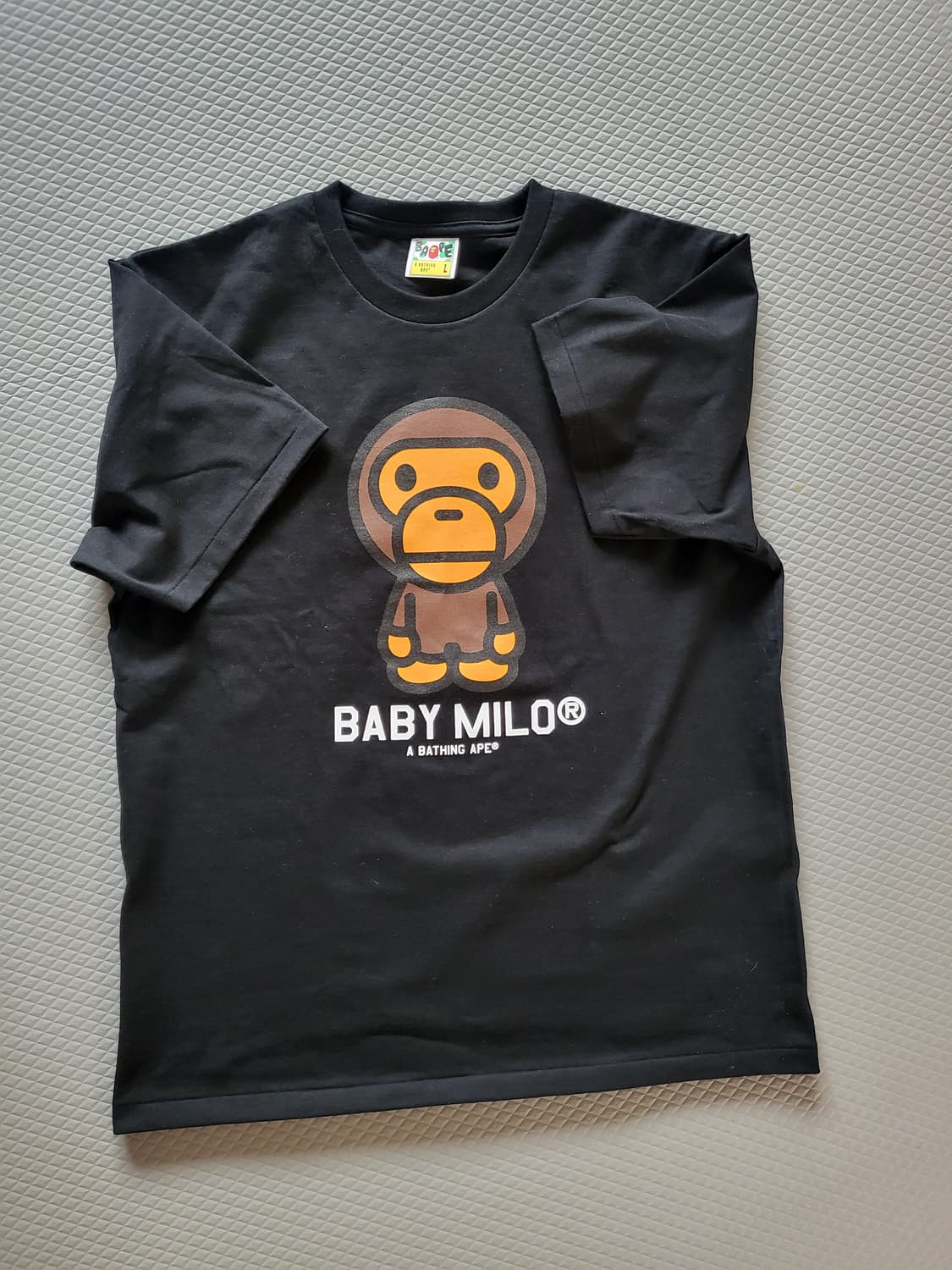 베이프 bape 베이비 마일로 반팔 티셔츠 블랙 L 상품이미지3