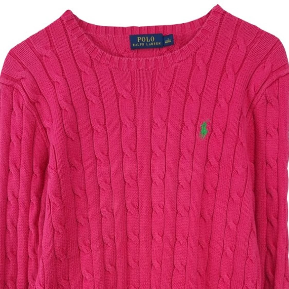 [폴로 랄프로렌] 포니 로고 자수 케이블 꽈배기 니트 핑크 M19975 상품이미지4