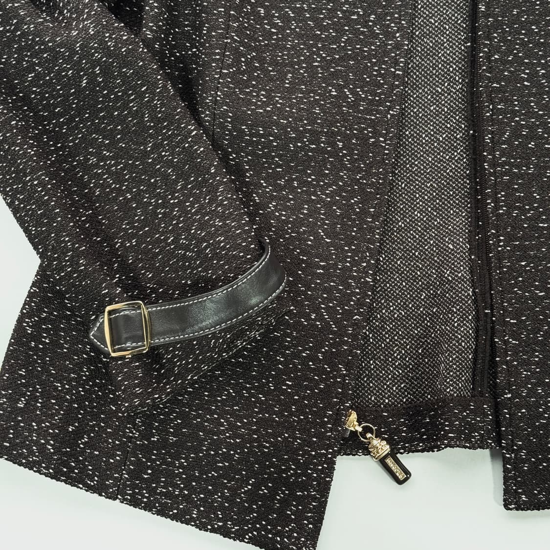 센존 ST.JOHN 레더 트림 니트 집업 상품이미지5