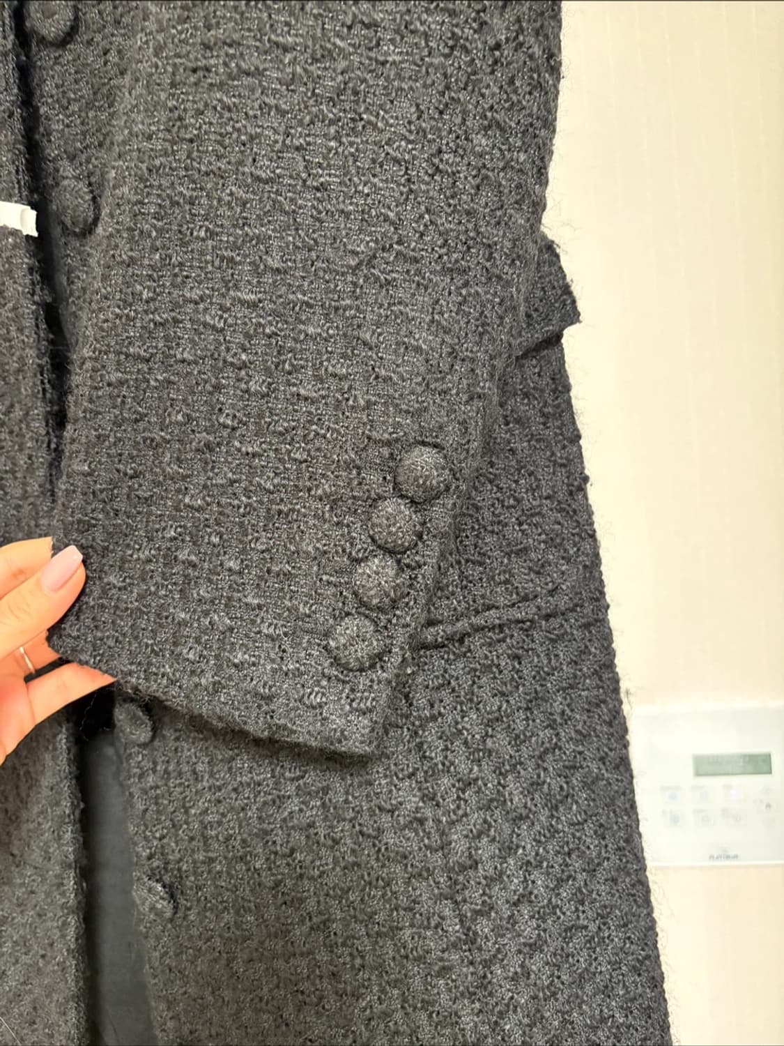 헬더 트위드 롱코트 블랙 S 상품이미지6