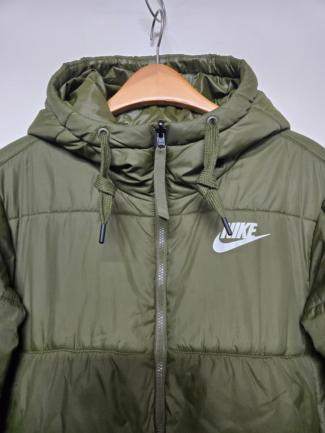 나이키 후드 양면 패딩 여성XL 점퍼 카키 상품이미지6