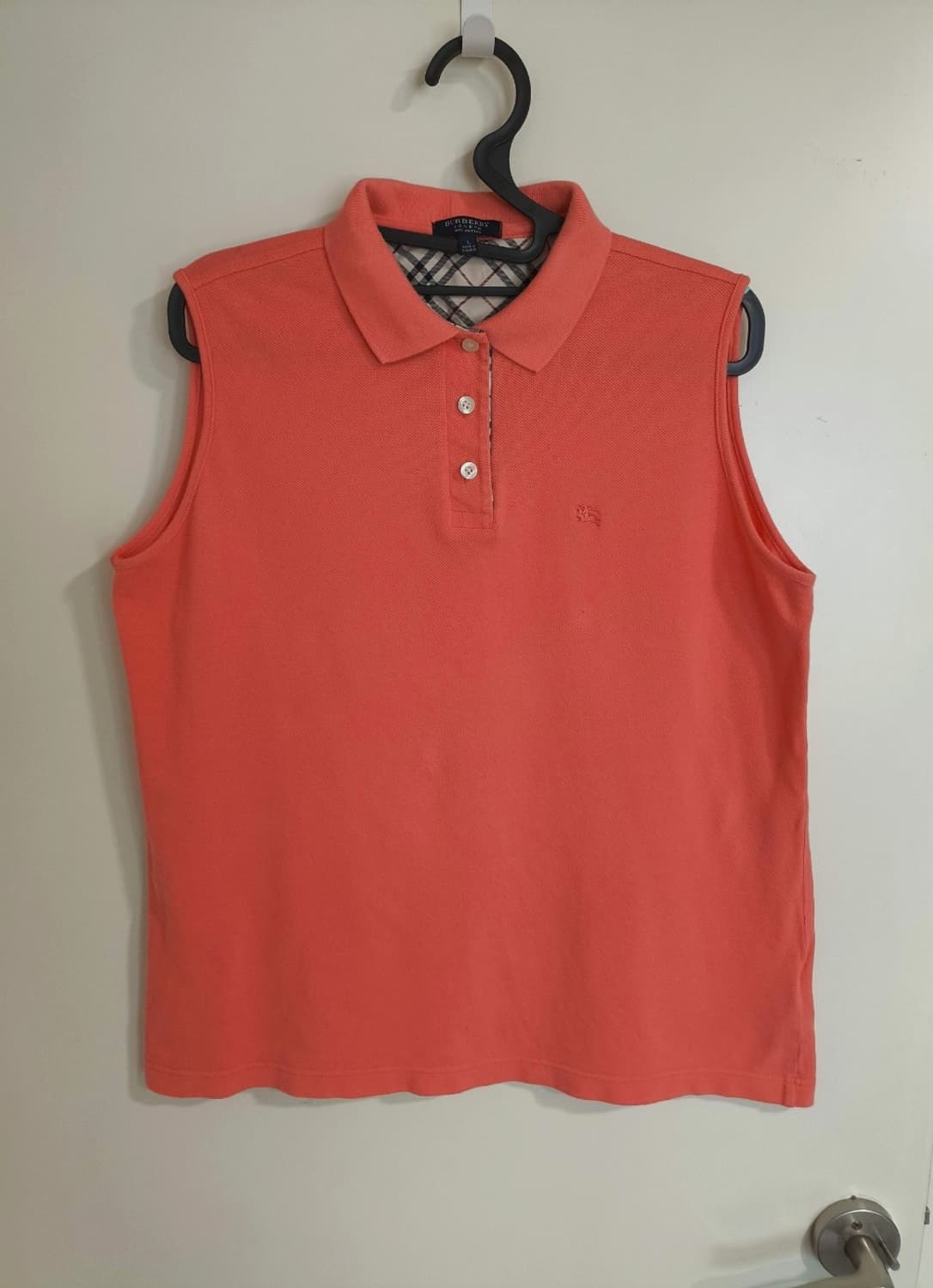 L 버버리 코튼 카라넥 슬리브리스 민소매 티셔츠 상품이미지1