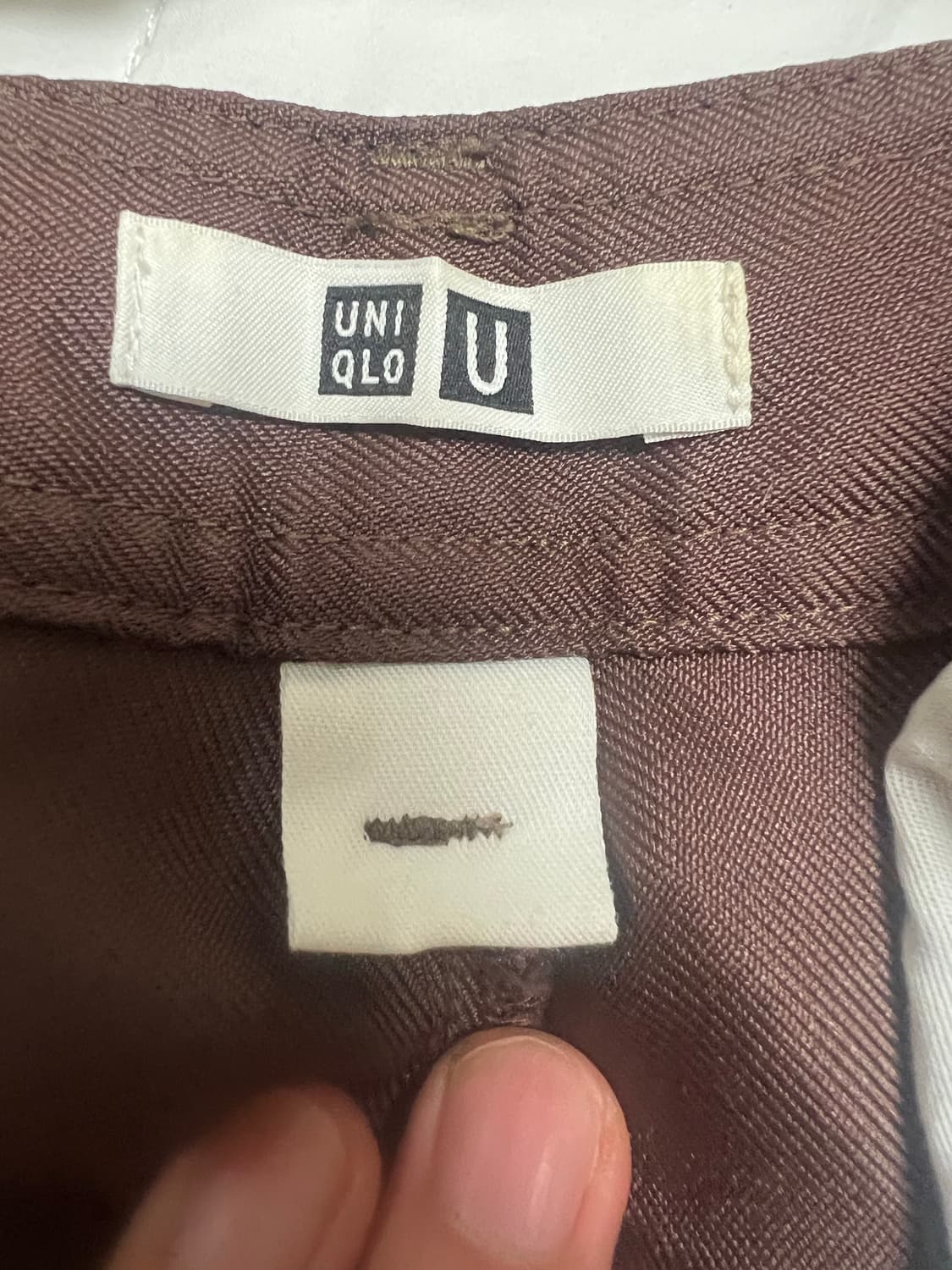 유니클로U/트윌 와이드 팬츠 다크브라운/XL 상품이미지4