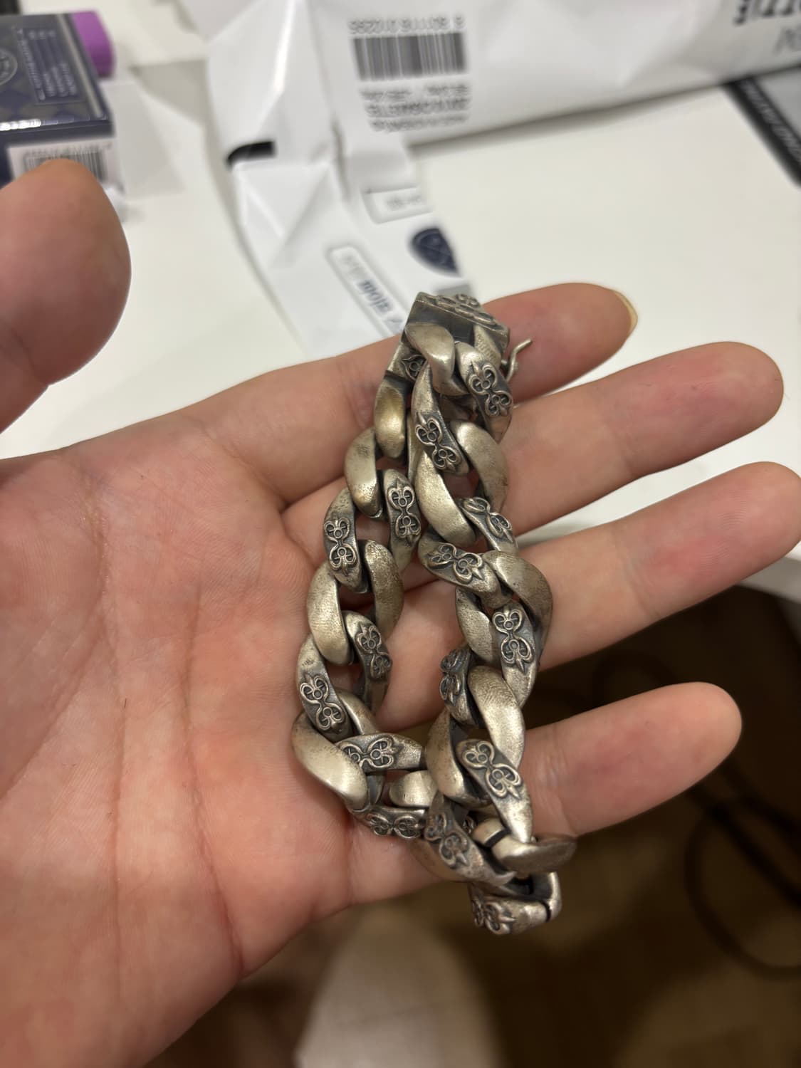 하디후더 / 앤틱 실버 체인 팔찌 은팔찌 / 22cm 상품이미지1