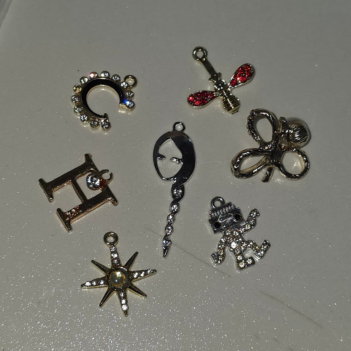 1000원 빈티지 앤틱 목걸이참 7개 세트 일괄 상품이미지1