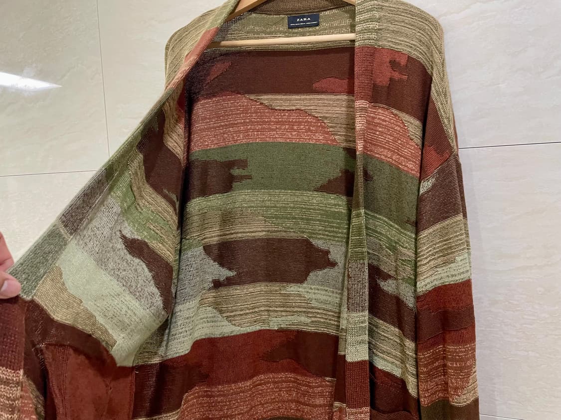 자라 / 나바호 에스닉 롱 남성 가디건, 남성 로브 / XL 상품이미지4