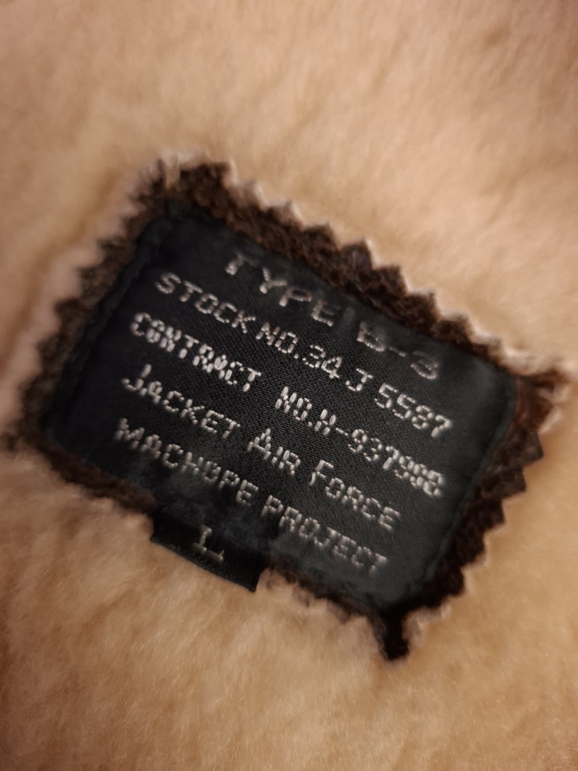 90's 국내산 미공군 B-3 TYPE 리얼레더 항공폭격기 무스탕 상품이미지3