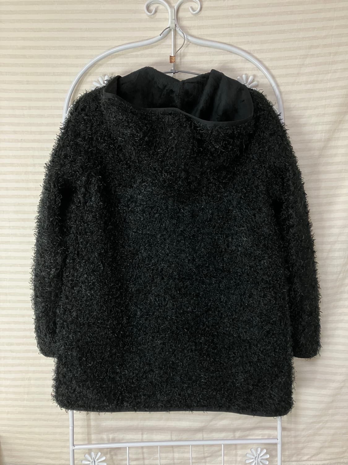 빈티지 블랙 모헤어 양면 후드 집업 y2k 스트릿 갸루 펑키 일본빈티지 상품이미지2