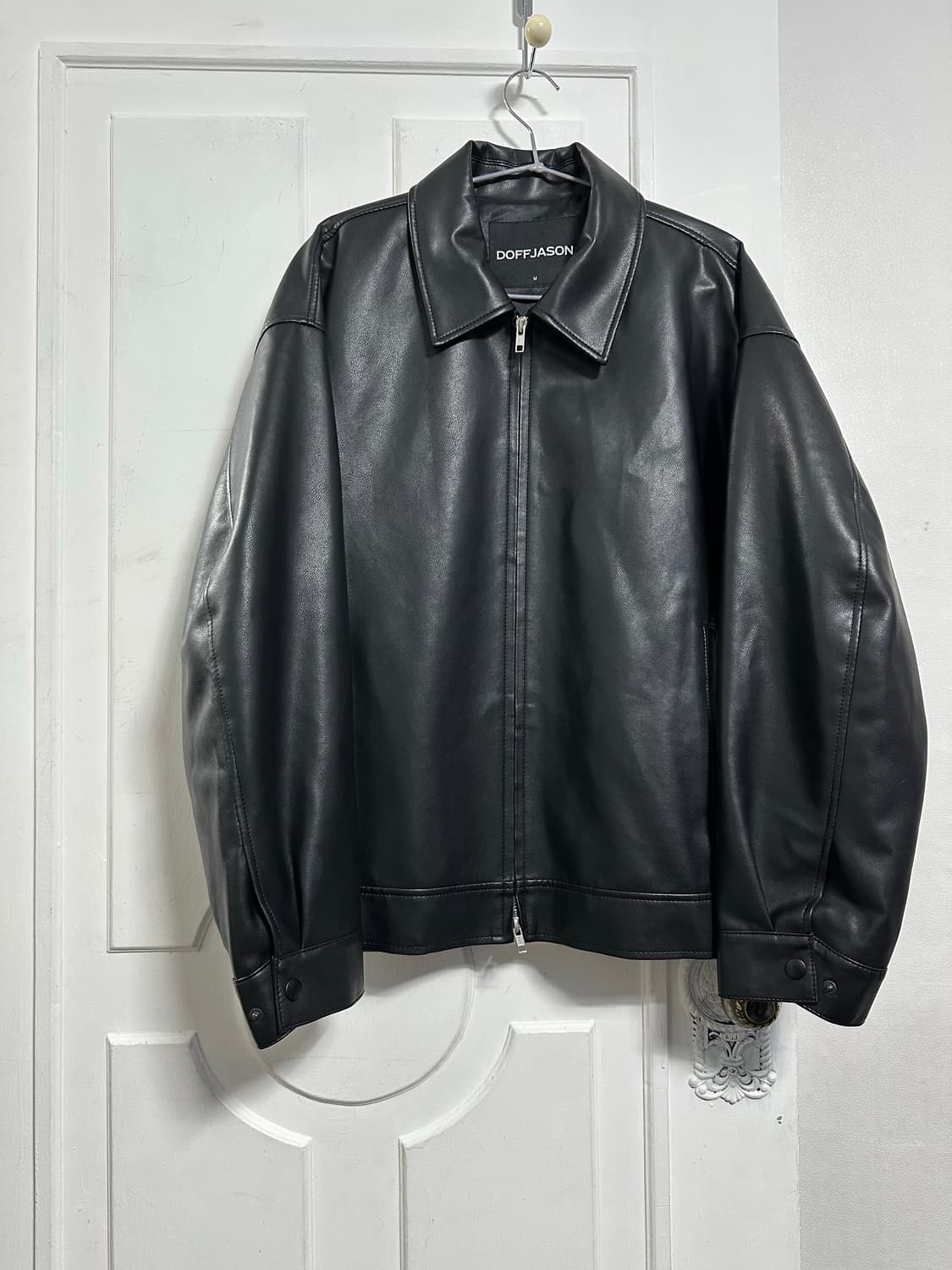 도프제이슨 오버핏 비건레더 싱글 자켓 상품이미지1