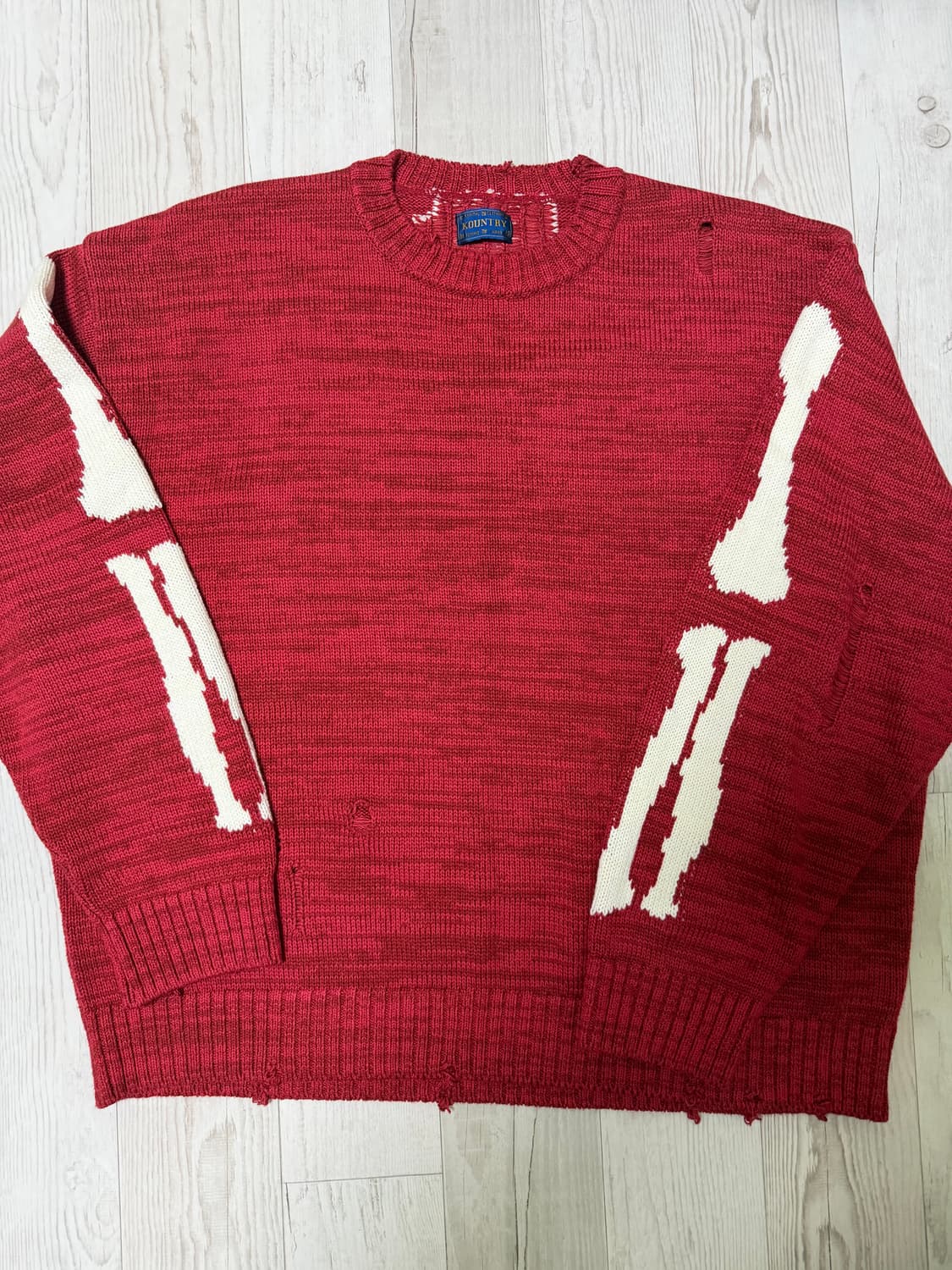 캐피탈 5G 본 코튼 니트 레드 상품이미지2