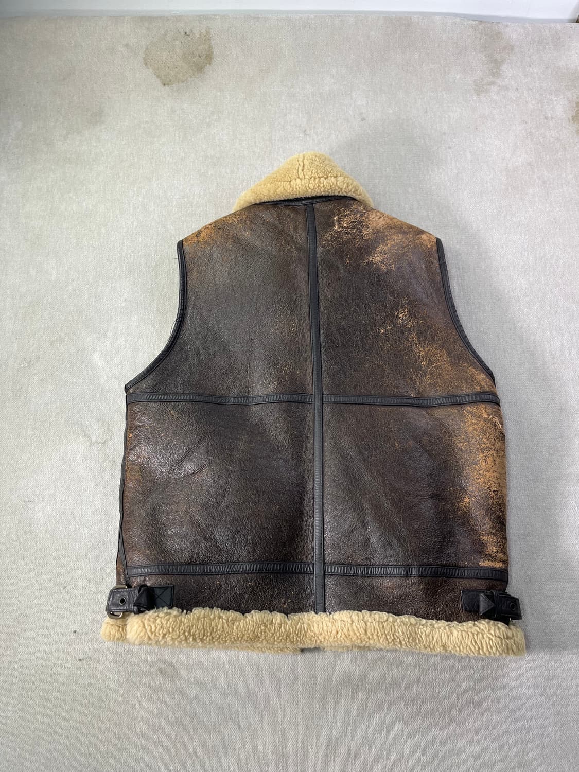 100 90s 미군 USA B-3 양털 무스탕 조끼 상품이미지2