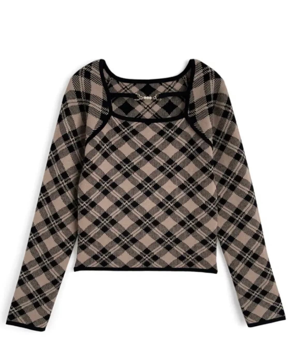 INGNI 잉그니 체크 니트 일브 스나계 상품이미지1