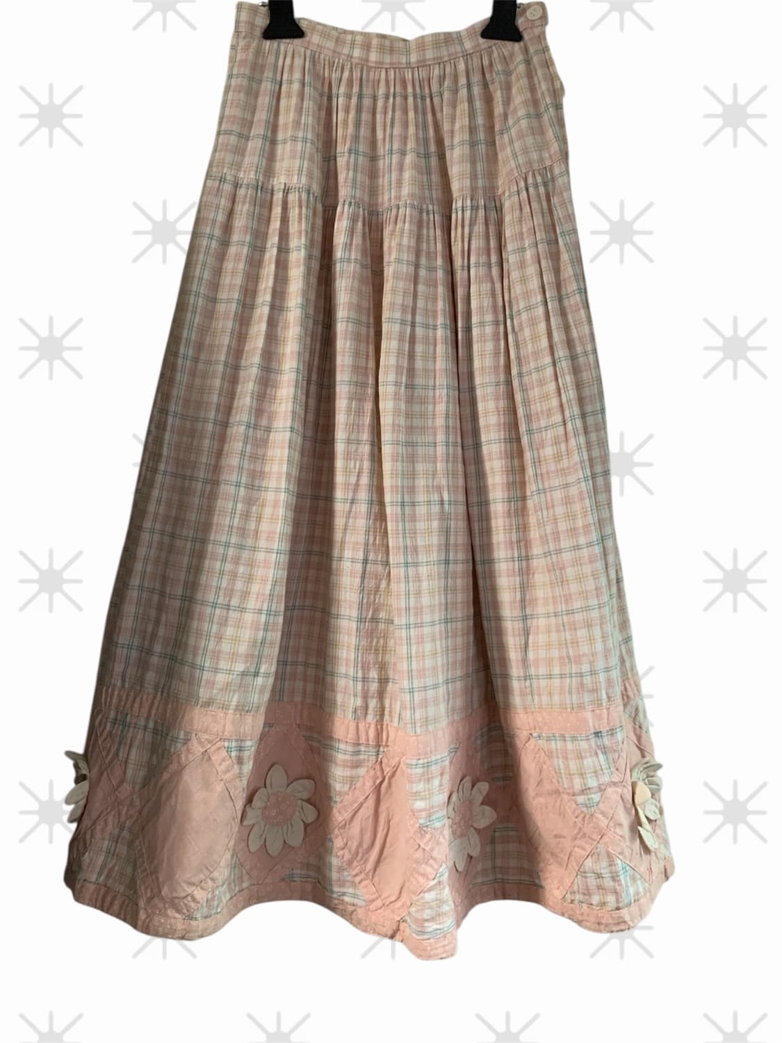 모리걸 하구미 퀼팅꽃장식 롱 스커트 상품이미지1